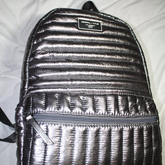 Kendall & Kylie Silver Chrome Backpack - Picture 2 of 7